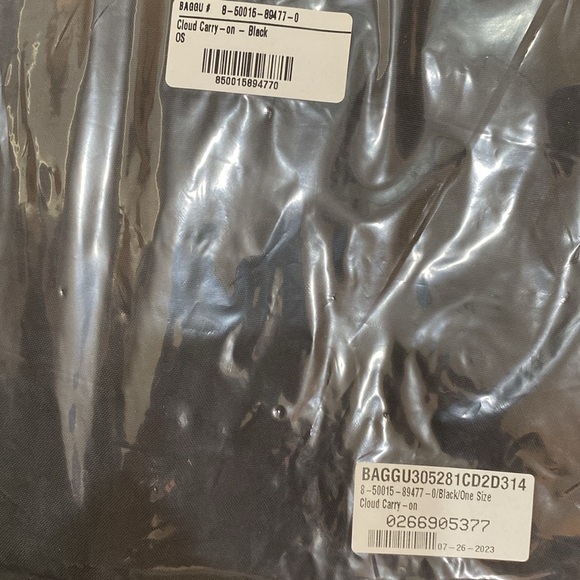 NWT BAGGU BLACK Cloud Carry-on - Picture 6 of 6